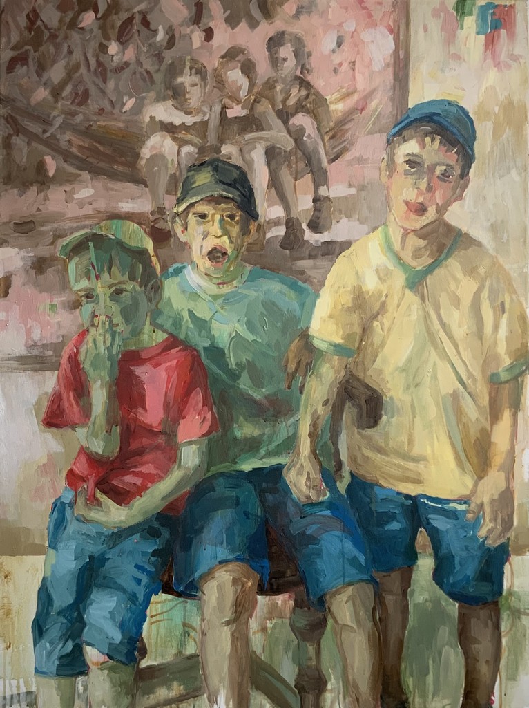 Auch eine Kinderwelt - 2023/2025 - Acryl, Lack auf Nessel - 120 x 100 cm