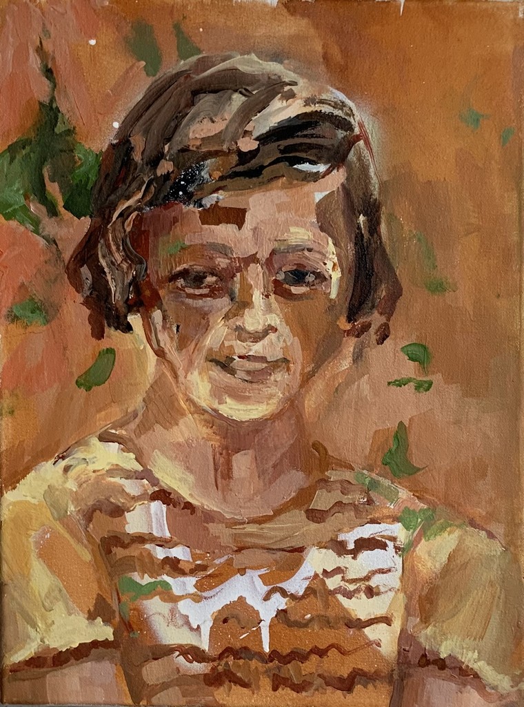 Längst vergangen - Sonja - 2023/2025 - Acryl, Lack auf Leinwand - 40 x 30 cm