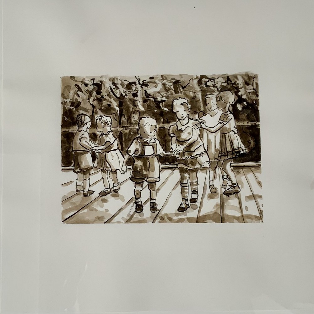 Brüderchen, komme tanz mit mir - 30 x 30 cm - Tusche auf Papier - 2025